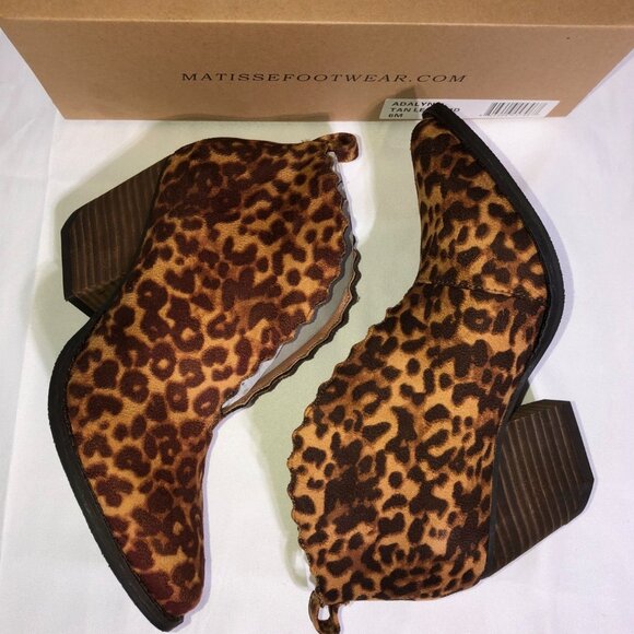 New Matisse Leopard Ankle Booties Comfortable Women’s Slip On Boot Size 6M NIB - Picture 1 of 8